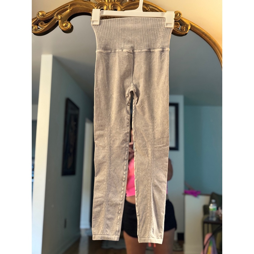 Free People Movement Good Karma Leggings Mineral Wash Grey High Rise XS S
